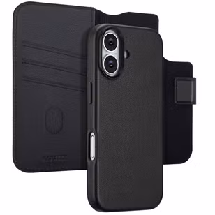 Accezz Leather Bookcase 2-in-1 met MagSafe voor de Apple iPhone 17 - Onyx Black