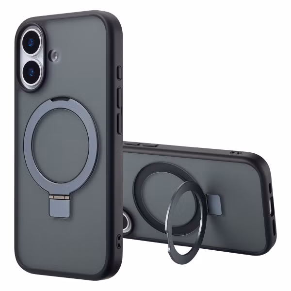 Accezz Ring Stand Backcover met MagSafe voor de Apple iPhone 17 - Zwart