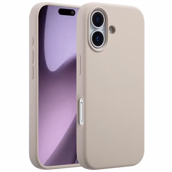 Accezz Liquid Silicone Backcover met MagSafe voor de Apple iPhone 17 - Stone